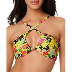 Bar III Floral Chic Convertible Bikini Top In Citron - XS